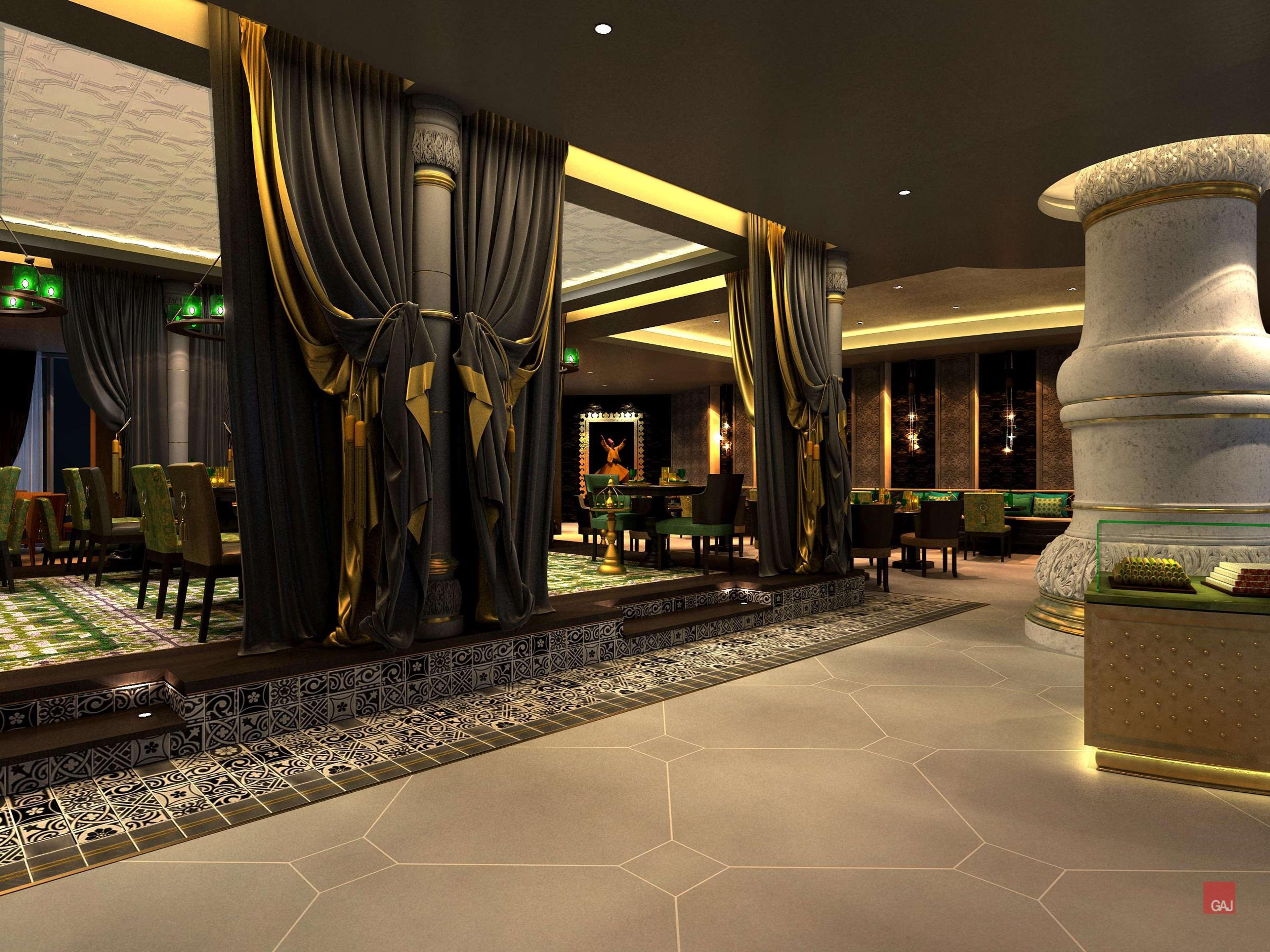 Fairmont Ajman Hotel Buitenkant foto 3D rendering of a restaurant